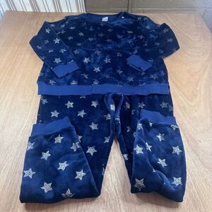 Secret Treasures Plush Star Pajama Set XL 16-18 Navy Cozy Winter Holiday Gift